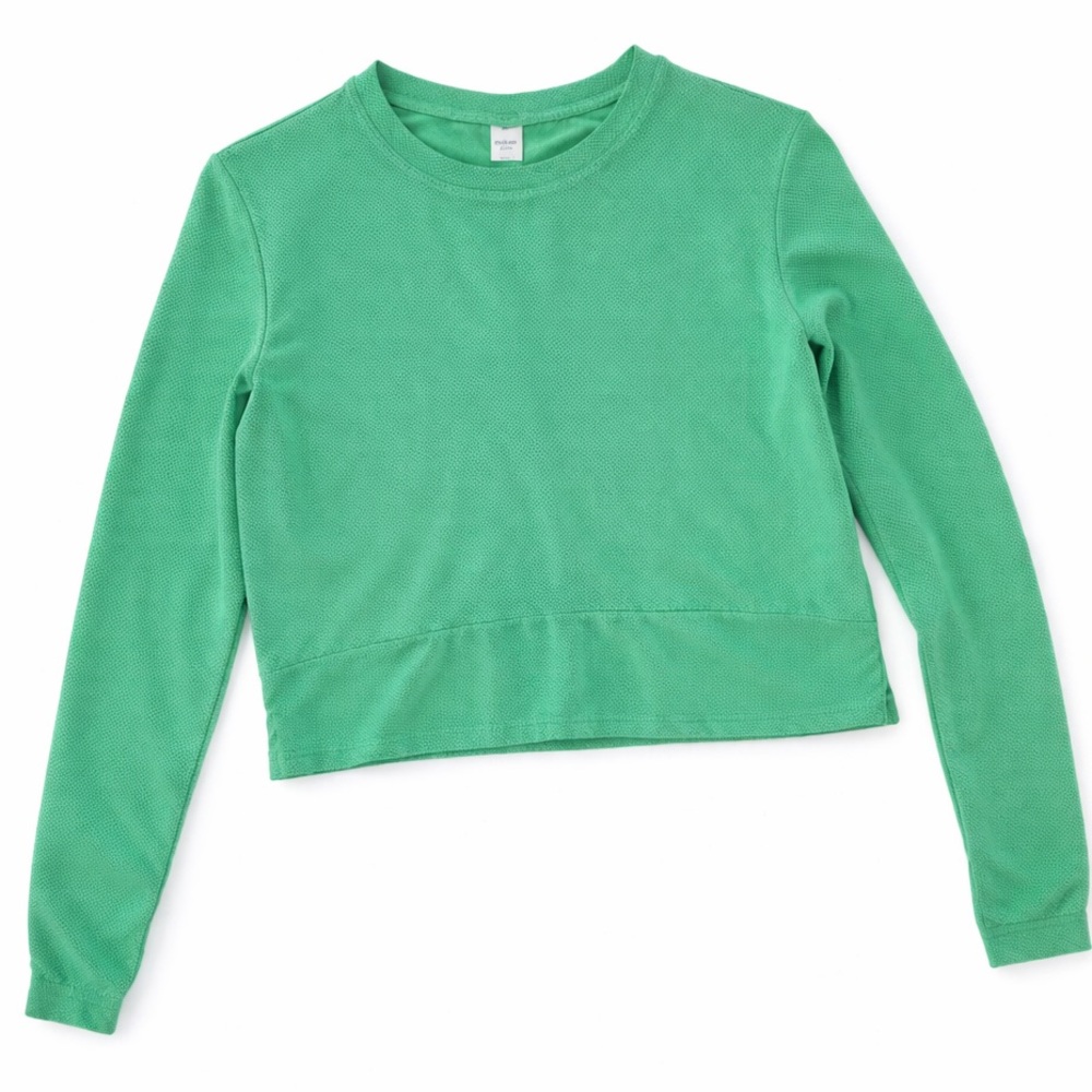 Girls mesh crop top long sleeves mint green size 10/12